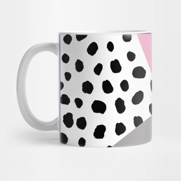 Geometric Polka Dot, Navy Blue, Blush Pink and Grey by OneThreeSix